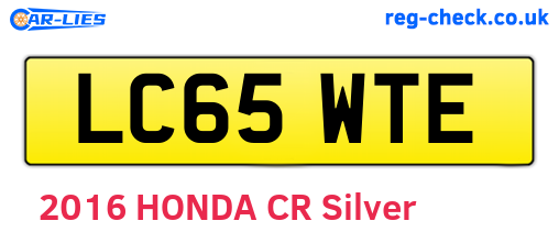 LC65WTE are the vehicle registration plates.