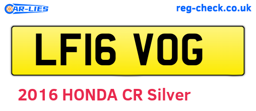 LF16VOG are the vehicle registration plates.