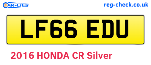LF66EDU are the vehicle registration plates.