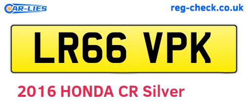LR66VPK are the vehicle registration plates.