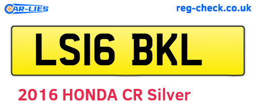 LS16BKL are the vehicle registration plates.