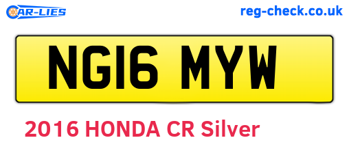 NG16MYW are the vehicle registration plates.
