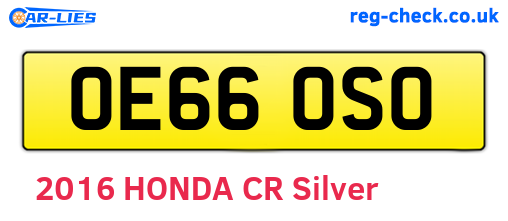 OE66OSO are the vehicle registration plates.