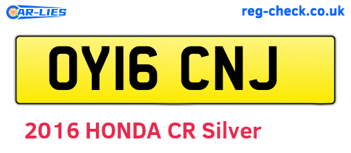 OY16CNJ are the vehicle registration plates.