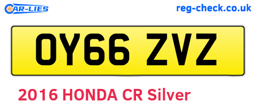 OY66ZVZ are the vehicle registration plates.