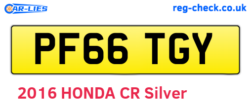 PF66TGY are the vehicle registration plates.
