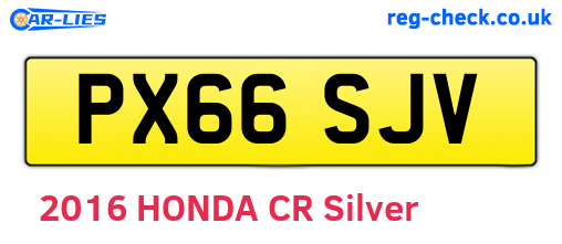 PX66SJV are the vehicle registration plates.