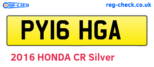 PY16HGA are the vehicle registration plates.
