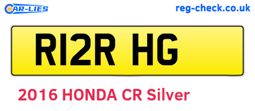 R12RHG are the vehicle registration plates.