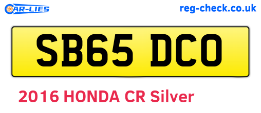 SB65DCO are the vehicle registration plates.