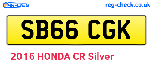 SB66CGK are the vehicle registration plates.