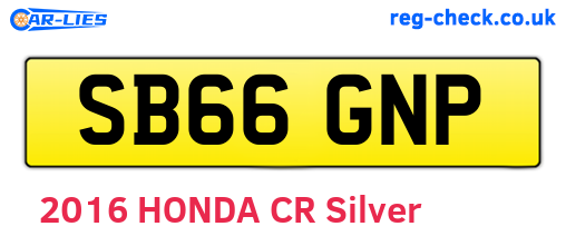 SB66GNP are the vehicle registration plates.