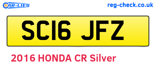 SC16JFZ are the vehicle registration plates.