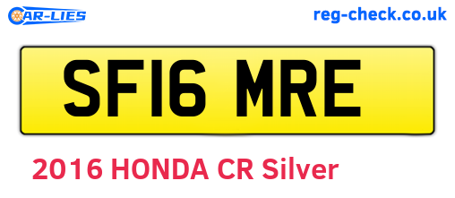 SF16MRE are the vehicle registration plates.