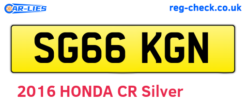 SG66KGN are the vehicle registration plates.