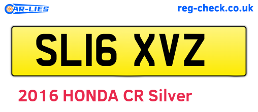 SL16XVZ are the vehicle registration plates.