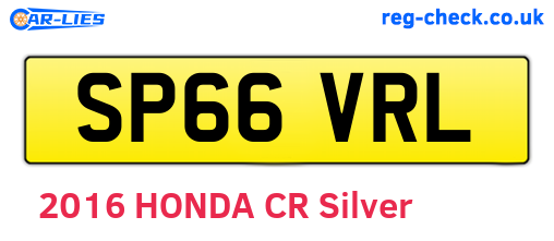 SP66VRL are the vehicle registration plates.