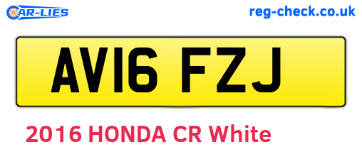 AV16FZJ are the vehicle registration plates.