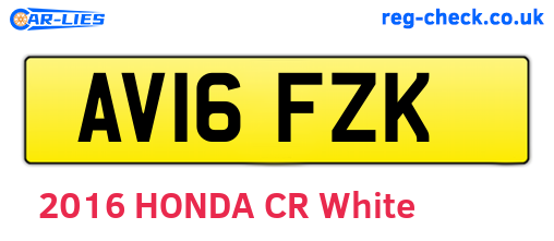 AV16FZK are the vehicle registration plates.
