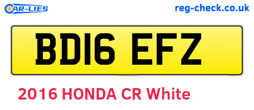 BD16EFZ are the vehicle registration plates.