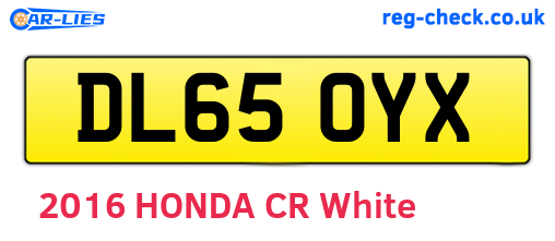 DL65OYX are the vehicle registration plates.