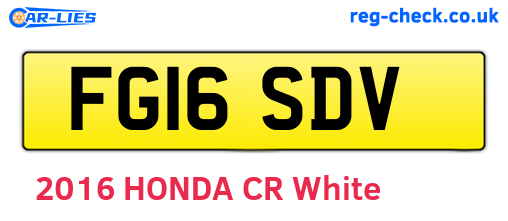FG16SDV are the vehicle registration plates.