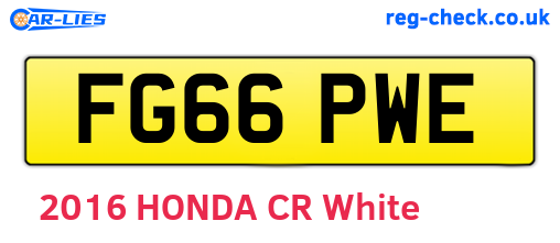 FG66PWE are the vehicle registration plates.