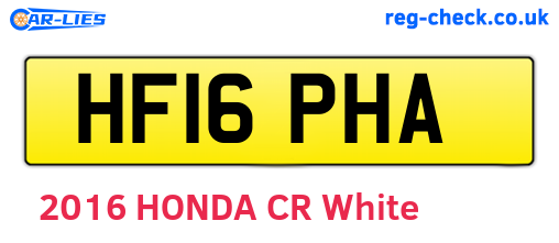 HF16PHA are the vehicle registration plates.