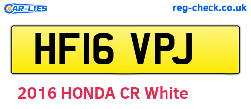 HF16VPJ are the vehicle registration plates.