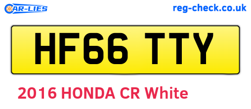 HF66TTY are the vehicle registration plates.