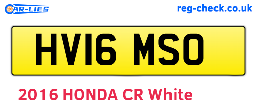 HV16MSO are the vehicle registration plates.