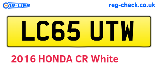 LC65UTW are the vehicle registration plates.