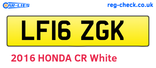 LF16ZGK are the vehicle registration plates.