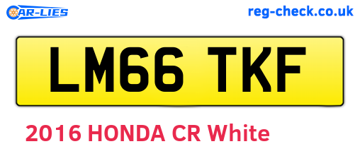LM66TKF are the vehicle registration plates.