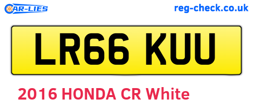 LR66KUU are the vehicle registration plates.