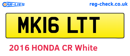 MK16LTT are the vehicle registration plates.