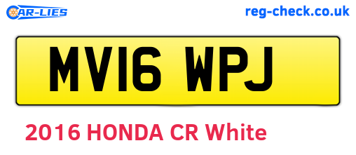 MV16WPJ are the vehicle registration plates.