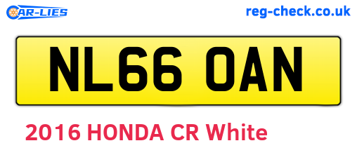 NL66OAN are the vehicle registration plates.