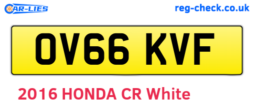 OV66KVF are the vehicle registration plates.