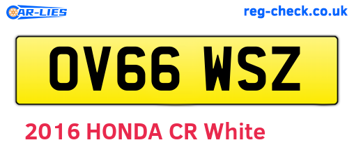 OV66WSZ are the vehicle registration plates.
