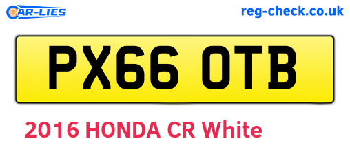 PX66OTB are the vehicle registration plates.