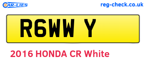R6WWY are the vehicle registration plates.
