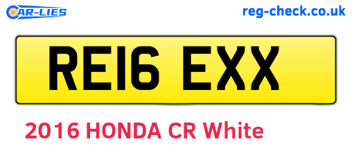 RE16EXX are the vehicle registration plates.
