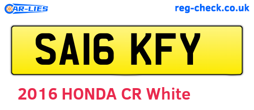 SA16KFY are the vehicle registration plates.