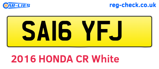 SA16YFJ are the vehicle registration plates.