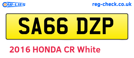 SA66DZP are the vehicle registration plates.