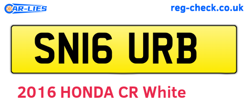 SN16URB are the vehicle registration plates.