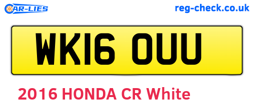 WK16OUU are the vehicle registration plates.