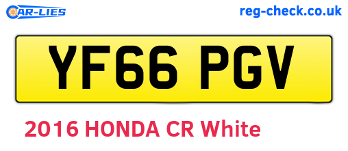YF66PGV are the vehicle registration plates.