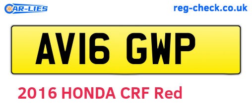 AV16GWP are the vehicle registration plates.